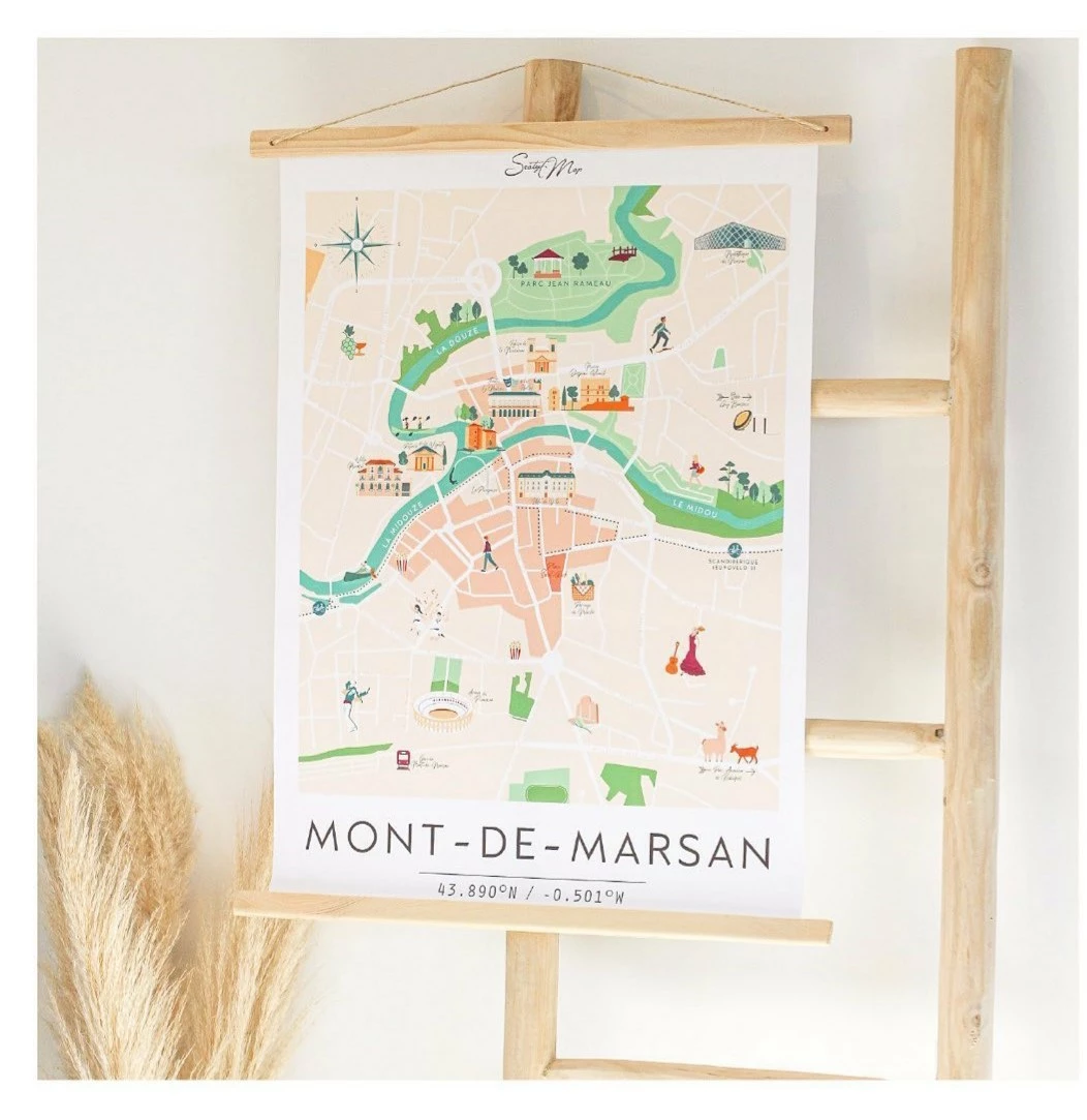 Affiches de createurs « seatymap » made in landes - 2 modèles